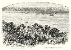 Austrálie: Government House, Perth (rytina) od English School