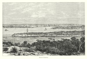 Austrálie: Sydney Harbour (rytina) od English School