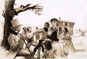 Autor George Borrow sleduje boxerský zápas od English School