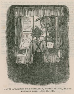 Příšerné zjevení gentlemanovi při holení na Edgware Road, Londýn – 30. září 1846 od English School