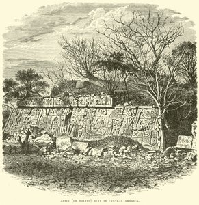 Aztécká (nebo Toltécká) zřícenina ve Střední Americe od English School