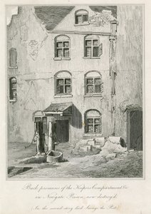 Zadní prostory oddělení chovatelů ve věznici Newgate. Ve druhém příběhu zemřel básník Richard Savage od English School