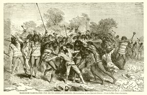 Barbarism Illustrated--Jihoamerický způsob.--Vyhlazení mise Crevaux od English School