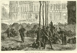 Barikáda před Hotel de Ville, březen 1871 od English School