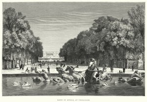 Basin of Apollo, ve Versailles (rytina) od English School
