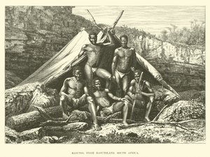 Basutos, z Basutoland, Jižní Afrika od English School
