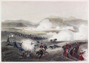 Battle Of Kars (barevná rytina) od English School