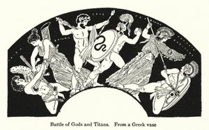 Bitva bohů a titánů (litografie) od English School