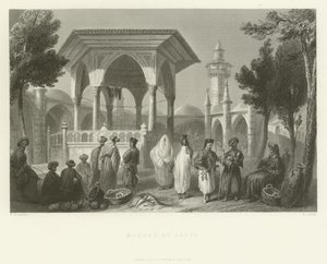 Bazar v Jaffě, 1837 od English School