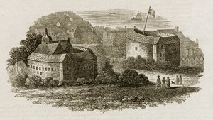 Bear Garden and Globe Theatre, Southwark, Londýn, cca 1600 (rytina) od English School