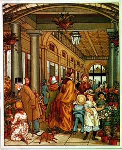 Bedford Conservatories, knižní ilustrace (barevné lito) od English School