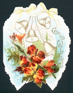 Zvonky a květiny na podkově, kard od English School
