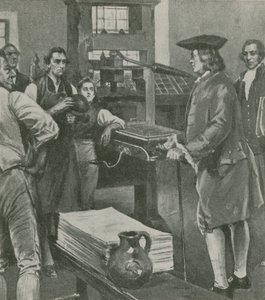 Benjamin Franklin zavolal do tiskárny svých starých mistrů v Londýně od English School