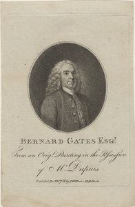 Bernard Gates, 1784 (tečkovaná rytina) od English School