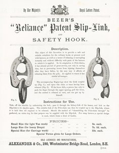 Bezers Reliance Patent Slip-Link a bezpečnostní hák od English School