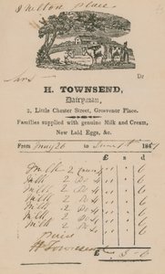 Bill z H Townsend, Dairyman od English School