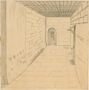 Procházka v ptačí kleci ve věznici Newgate od English School