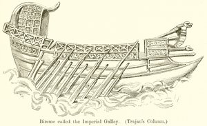 Bireme zvané Imperiální galéra. (Trajanský sloup) od English School