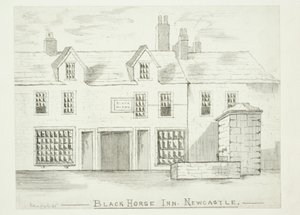 Black Horse Inn, Newcastle upon Tyne (inkoust (praní) a pero a inkoust na papíře) od English School