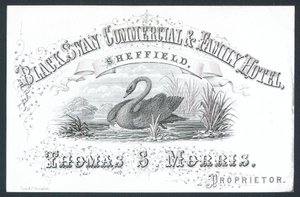 Black Swan Commercial & Family Hotel, Sheffield, obchodní karta od English School