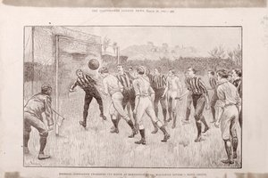 Blackburn Rovers vs. Nottingham County na Kennington Oval, z The Illustrated Sporting and Dramatic News, 23. března 1891 od English School