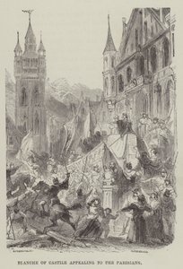 Blanche Kastilská apelující na Pařížany (rytina) od English School