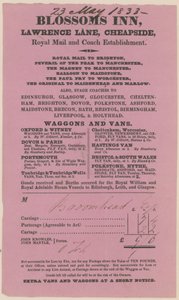 Blossoms Inn, Lawrence Lane, Cheapside, Bill od English School