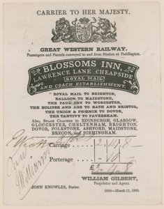 Blossoms Inn, Lawrence Lane, Cheapside, Bill od English School