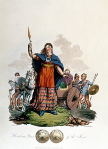 Boadicea, královna Iceni, navržený C.H.S., vyryto Richardem Havellem starším, vydáno 1815 (akvatinta) od English School