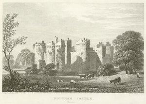 Bodyham Castle, Sussex (rytina) od English School