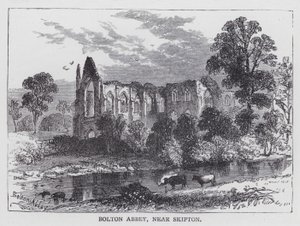 Bolton Abbey, poblíž Skipton (rytina) od English School