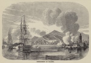 Bombardování Palerma (rytina) od English School