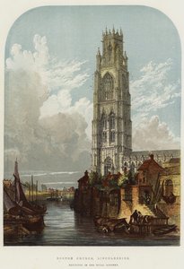 Boston Church, Lincolnshire (chromolitho) od English School