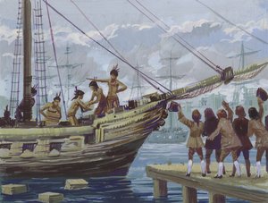 Boston Tea Party (kvaš na papíře) od English School