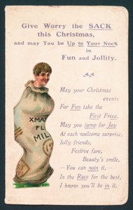 Chlapec stojící v pytli! Vánoční pozdrav od English School