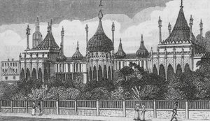 Brightonský pavilon (rytina) od English School