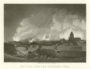 Bristol během nepokojů v roce 1831 od English School