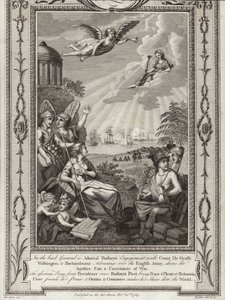 Vítězství britského admirála George Rodneyho nad francouzskou flotilou pod velením Comte de Grasse v bitvě u Saintes, americká válka za nezávislost, 1782 od English School