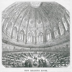 Britské muzeum: Nová čítárna (rytina) od English School