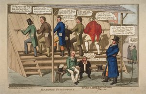 Brixton Purgatory, 1822 (ručně kolorovaný lept) od English School