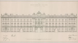 Buckinghamský palác, průčelí východní fronty od English School
