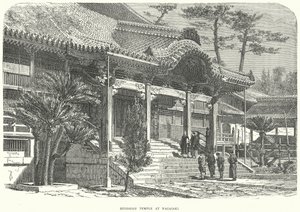 Buddhistický chrám v Nagasaki (rytina) od English School