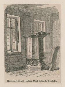 Bunyansova kazatelna, kaple Palace Yard, Lambeth od English School