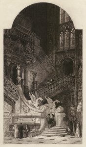 Katedrála v Burgosu, lept C. O. Murray, podle Davida Robertse (litografie) od English School
