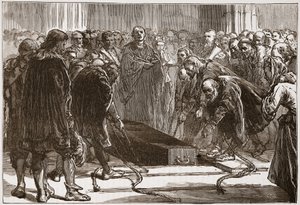 Pohřeb Luthera v Schloss-Kirk, Wittemberg, ilustrace z Dějin protestantismu od Jamese Aitkena Wylie (1808-1890), pub. 1878 od English School