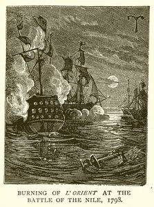 Spálení LOrientu v bitvě na Nilu, 1798