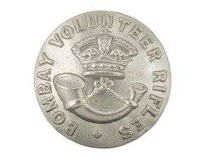 Button, pušky Bombay Volunteer Rifle, před rokem 1901 od English School