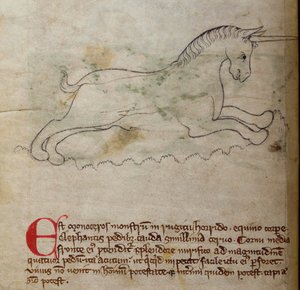 CCA-LitMs/D/10 fol. 2v Monoceros, od Bestiáře od English School