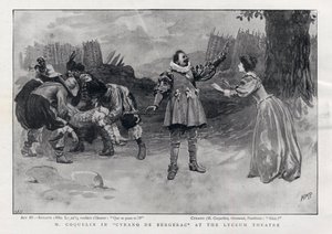 CONSTANT COQUELIN Aine (starší) anglický herec v roli Cyrana de Bergeracu v divadle Lyceum, Londýn 1898 od English School