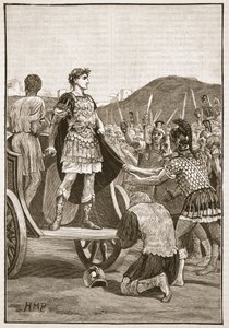 Caesar oslovuje nespokojené legie v Campus Martius od English School